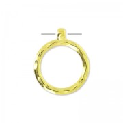 Colgante anillo martillado 33 mm Dorado con oro fino x1|raw }}