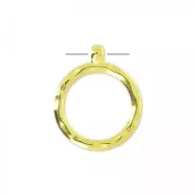 Colgante anillo martillado 33 mm Dorado con oro fino x1