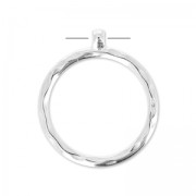 Colgante anillo martillado 41 mm Chapado Plateado envejecido x1