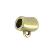 Tubo enganche para dije un anillo 8x7 mm bronce x1
