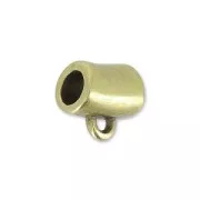 Tubo enganche para dije un anillo 8x7 mm bronce x1