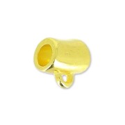 Tubo enganche para dije un anillo 8x7 mm Dorado con oro fin x1