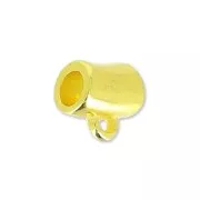 Tubo enganche para dije un anillo 8x7 mm Dorado con oro fin x1