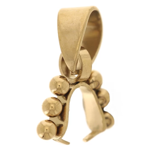Clip para colgante de 15 mm con bolitas - Acero inoxidable Dorado 304 x1