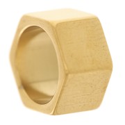 Cuentas de tuerca 10x6 mm - Acero inoxidable 303 Dorado x1