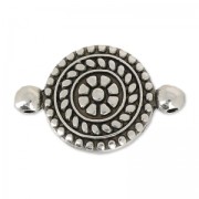 Separador redondo 2 anillos 23 mm Chapado Plateado envejecido x1|raw }}