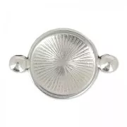 Separador redondo 2 anillos 23 mm Chapado Plateado envejecido x1