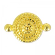 Separador redondo 2 anillos 23 mm Dorado con oro fino x1|raw }}