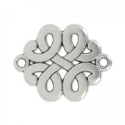 Separador céltico 2 anillos 17 mm Chapado Plateado envejecido x1