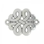 Separador céltico 2 anillos 17 mm Chapado Plateado envejecido x1