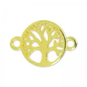 Separador arbol de la vida 2 anillos 22 mm Dorado con oro fino x1