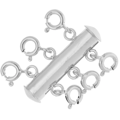Cierre magnético deslizante de 3 filas 23 mm con cierres - Plata 925 x1
