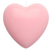 Cuenta corazón de resina opaca 17x18 mm - Rosa pálido x1