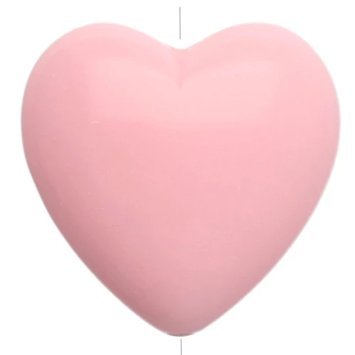 Cuenta corazón de resina opaca 17x18 mm - Rosa pálido x1