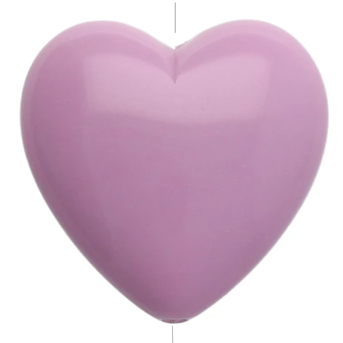 Cuenta corazón de resina opaca 17x18 mm - Violeta claro x1