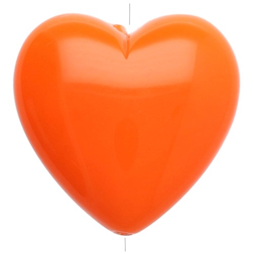 Cuenta corazón de resina opaca 17x18 mm - Naranja x1