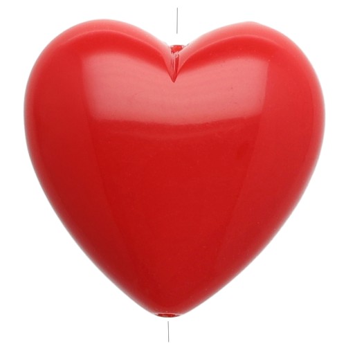 Cuenta corazón de resina opaca 17x18 mm - Rojo oscuro x1