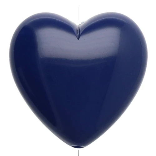Cuenta corazón de resina opaca 17x18 mm - Azul oscuro x1