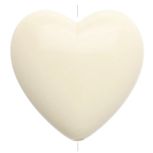 Cuenta corazón de resina opaca 17x18 mm - Crudo x1