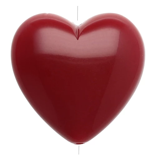 Cuenta corazón de resina opaca 17x18 mm - Burdeos x1
