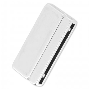 Cierre magnético 34x17 mm para cordón 30 mm Chapado Plateado envejecido x1