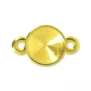 Separador 2 anillos para rivoli 12 mm Dorado con oro fino x1