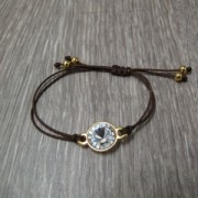 Separador 2 anillos para rivoli 12 mm Dorado con oro fino x1