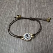 Separador 2 anillos para rivoli 12 mm Dorado con oro fino x1