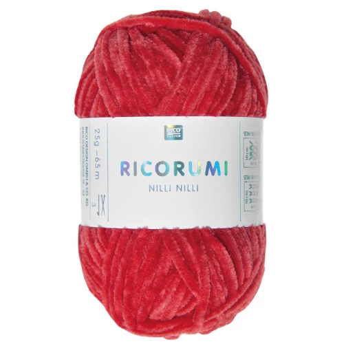 Ricorumi Nilli Nilli lana de chenilla por Rico Design Amigurumi - Rojo 009 x25g