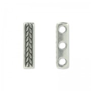 Separador 3 vías 15x3.5 mm Chapado Plateado envejecido x1