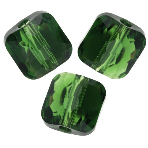 Cuentas cuadradas 6 mm - Fantasy Square PureCrystal 5035 - Fern Green x6