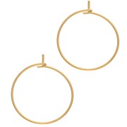Pendientes de aro Dorado con oro fino x2 - Pendientes a decorar 25 mm - Hilo de 0,8 mm|raw }}