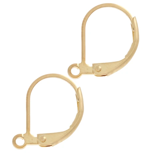 Ganchos pendientes con anillo abierto de 15 mm - chapado en oro de 3 micras x2