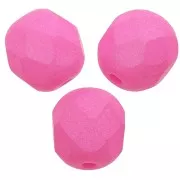 Facetadas 6 mm Opaco Neon Pink Silk Mat x25
