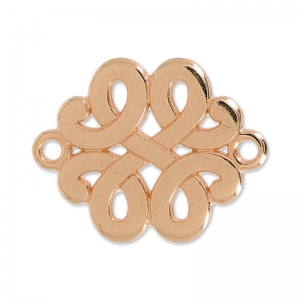 Separador motivo céltico 2 anillos 17 mm dorado rosa x1