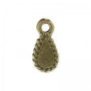 Dijes gotas 11.5 mm bronce x4