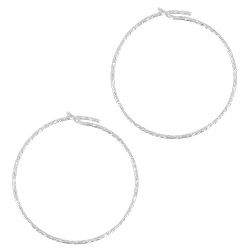Pendientes de aro 20 mm - Plata 925 Plateado x2