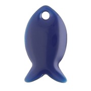 Cuentas pez metal y resina epoxi 14x8 mm - Azul noche x6|raw }}