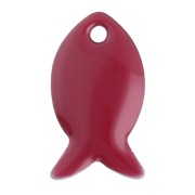 Cuentas pez metal y resina epoxi 14x8 mm - Rojo oscuro x6|raw }}