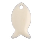 Cuentas pez metal y resina epoxi 14x8 mm - Crema x6|raw }}