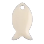 Crema - Sequins poissons en métal et résine époxy 14x8 mm - Crème x6 Sequins poissons en métal et résine époxy 14x8 mm - Crème x6