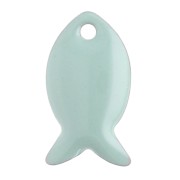 Cuentas pez metal y resina epoxi 14x8 mm - Sage x6|raw }}