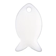 Cuentas pez metal y resina epoxi 14x8 mm - Marfil x6