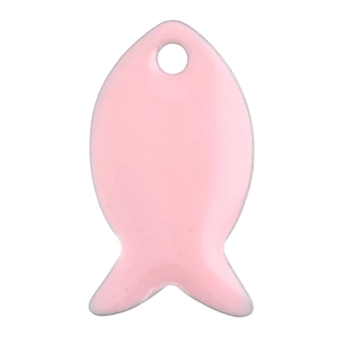 Semillas de pescado de metal y resina epoxi 14x8 mm - Rosa dragée x6