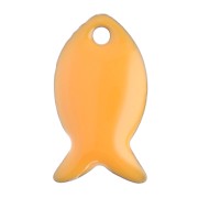 Cuentas pez metal y resina epoxi 14x8 mm - Mandarina x6|raw }}
