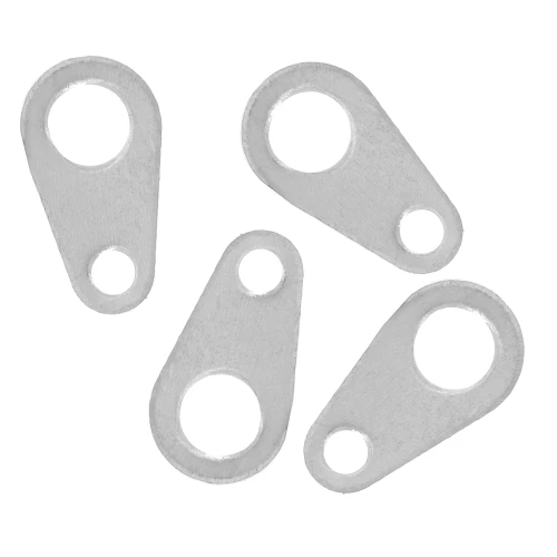 Cierres ovalados 6x3 mm para Cierre - Plateado x10