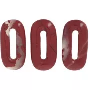 Colgante ovalado 30x15 mm gema - Jaspe rojo x1