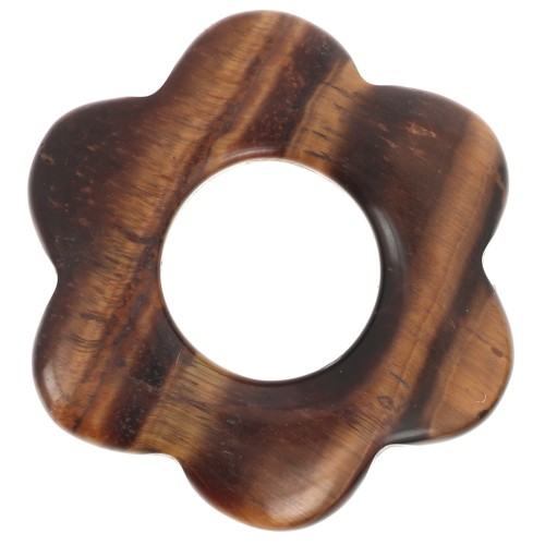 Colgante flor 20 mm - Ojo de tigre x1