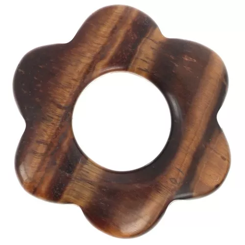 Colgante flor 20 mm - Ojo de tigre x1