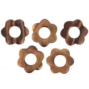 Colgante flor 20 mm - Ojo de tigre x1